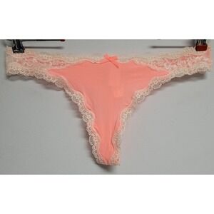 Victoria's Secret Pink Lace Thong Large New Tags Womens Floral